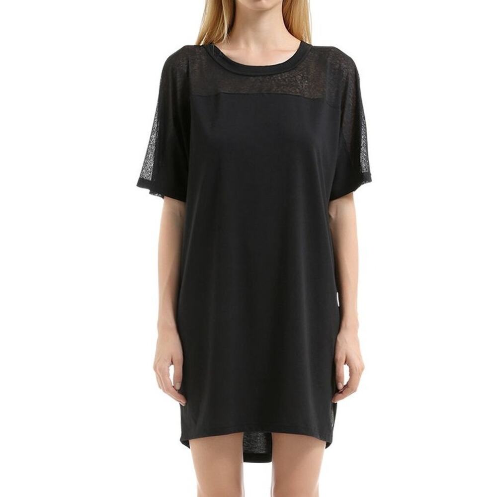 NikeLab NWT Essential Black Burnout Casual Relaxed T-shirt Mini Dress 865777 - Picture 1 of 15